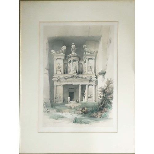 52 - DAVID ROBERTS, 'Karnac and other Egyptian Views', handcoloured lithographs, 53cm x 36cm, framed. (4)
