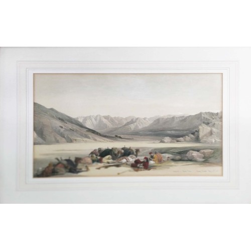 54 - DAVID ROBERTS, 'Gaza and other Orientalist Views', four hand coloured lithographs, 34cm x 48cm, fram... 