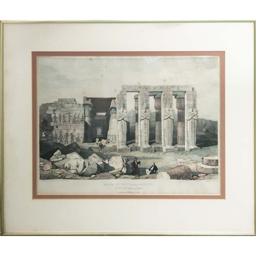 55 - WILLIAM WALTON, after Captain Charles Franklin head, 'View of Suez' lithograph, 26cm x 46cm, framed ... 