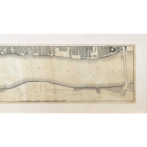 44 - ORDINANCE SURVEY MAP OF THE RIVER THAMES, 18th century, 55cm x 123cm, framed.