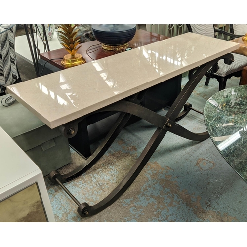 Faux stone store console table