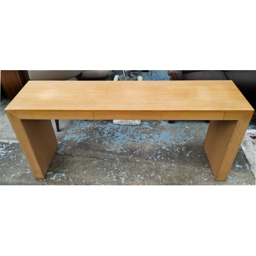 356 - CONSOLE TABLE, 180cm x 46cm x 81cm, contemporary design, with two drawers.