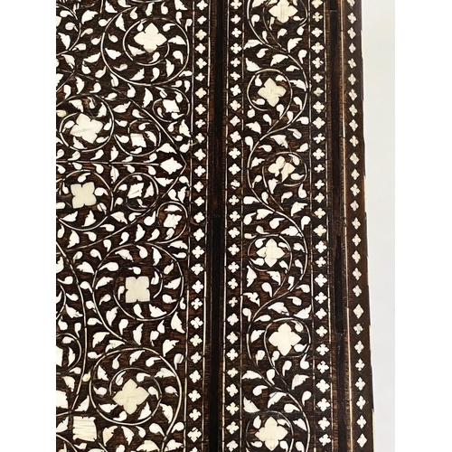 283 - HOSHIARPUR TABLE, 19th century North Indian, square hardwood and profusely bone inlaid with conformi... 