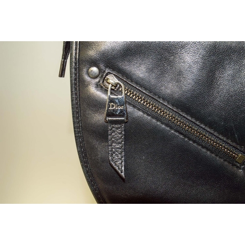 25 - CHRISTIAN DIOR CORSET BAG, by John Galliano, black leather with silver tone hardware, logo fabric li... 