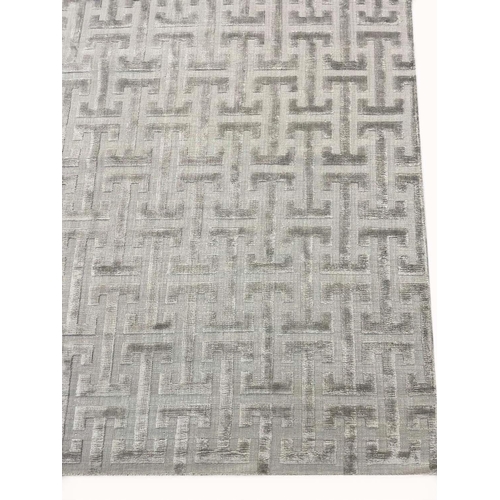 132 - CONTEMPORARY ART DECO DESIGN SILVER CARPET, 345cm x 245cm.