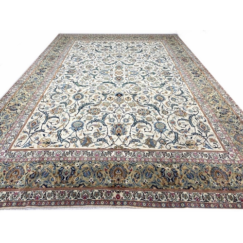 138 - FINE PERSIAN KURK KASHAN CARPET, 415cm x 285cm.