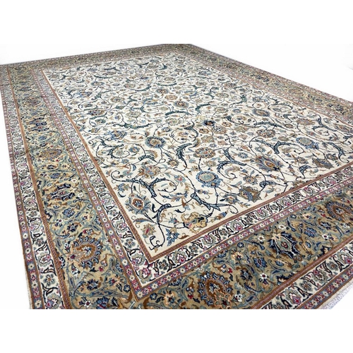 138 - FINE PERSIAN KURK KASHAN CARPET, 415cm x 285cm.