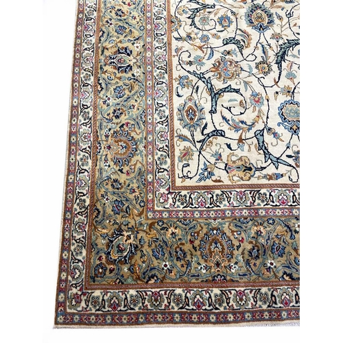 138 - FINE PERSIAN KURK KASHAN CARPET, 415cm x 285cm.