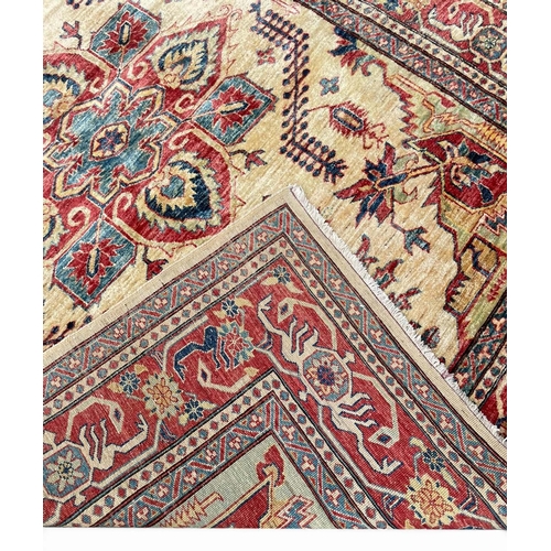 148 - FINE HERIZ DESIGN RUG, 237cm x 187cm.