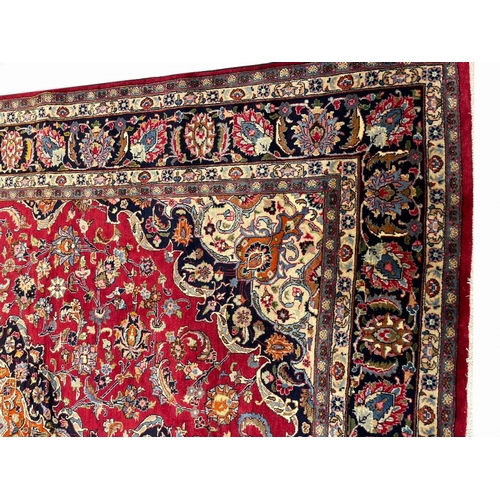 152 - FINE SIGNED PERSIAN MASHED CARPET, 350cm x 250cm.