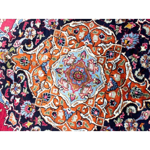 152 - FINE SIGNED PERSIAN MASHED CARPET, 350cm x 250cm.