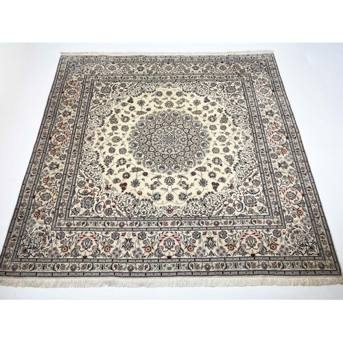 157 - PART SILK NAIN RUG, 197cm x 201cm.