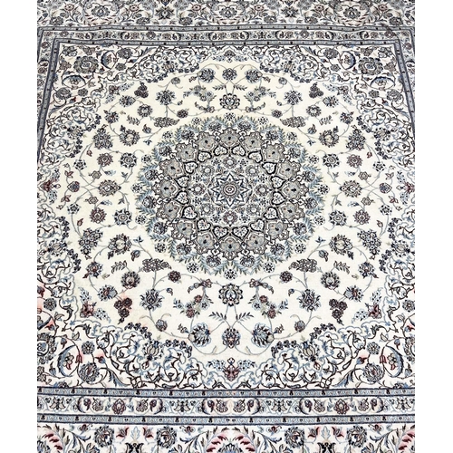 157 - PART SILK NAIN RUG, 197cm x 201cm.