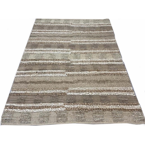 158 - NATURAL JUTE RUG, 251cm x 185cm.