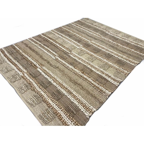 158 - NATURAL JUTE RUG, 251cm x 185cm.