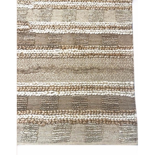 158 - NATURAL JUTE RUG, 251cm x 185cm.