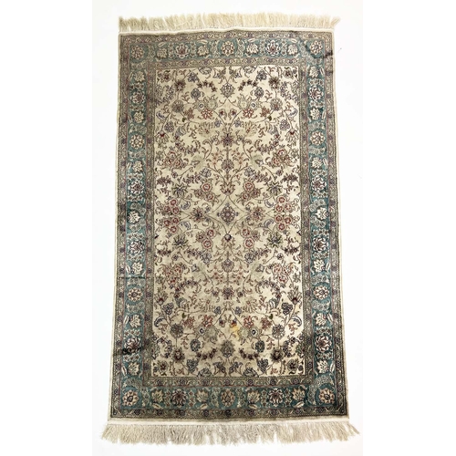 159 - SILK RUG, 156cm x 92cm.