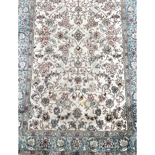 159 - SILK RUG, 156cm x 92cm.