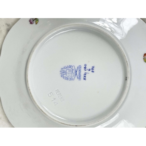17 - HEREND TEA SET, tea pot and lid, milk jug, sugar basin and lid, six cups and saucers, six cake plate... 