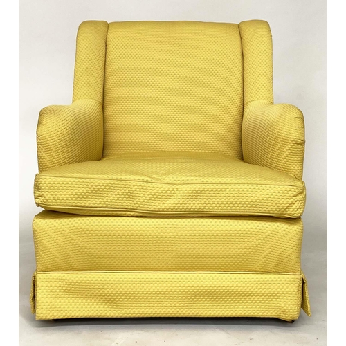 176 - ARMCHAIR, early 20th century, with Colefax and Fowler buttercup yellow 'pico' fabric upholstery and ... 