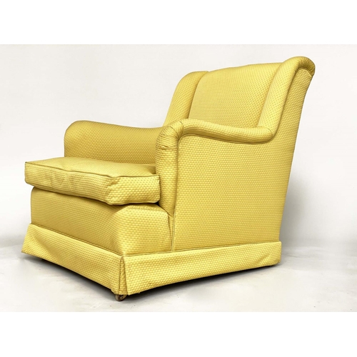 176 - ARMCHAIR, early 20th century, with Colefax and Fowler buttercup yellow 'pico' fabric upholstery and ... 