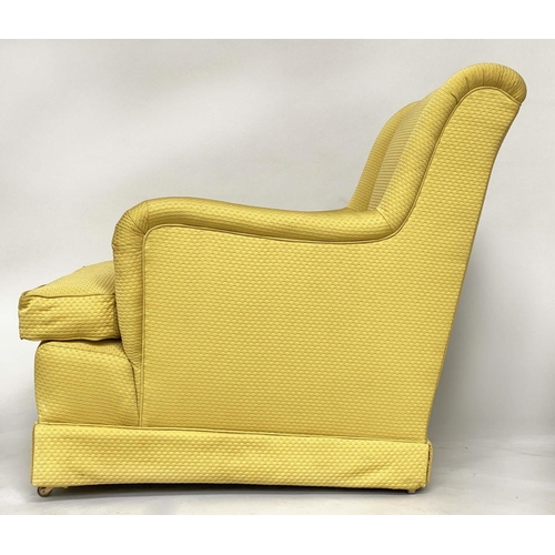 176 - ARMCHAIR, early 20th century, with Colefax and Fowler buttercup yellow 'pico' fabric upholstery and ... 