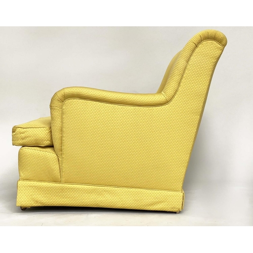 176 - ARMCHAIR, early 20th century, with Colefax and Fowler buttercup yellow 'pico' fabric upholstery and ... 