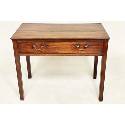 199 - WRITING TABLE, George III mahogany with full width frieze drawer and square section supports, 95cm x... 