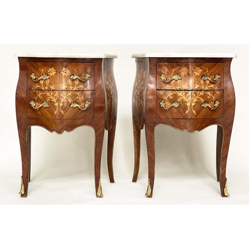 211 - TABLES DE NUIT, a pair, French Louis XV style Kingwood marquetry and gilt metal mounted, 57cm W x 37... 