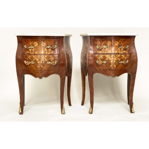 211 - TABLES DE NUIT, a pair, French Louis XV style Kingwood marquetry and gilt metal mounted, 57cm W x 37... 