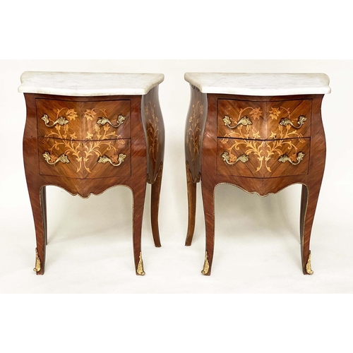 211 - TABLES DE NUIT, a pair, French Louis XV style Kingwood marquetry and gilt metal mounted, 57cm W x 37... 