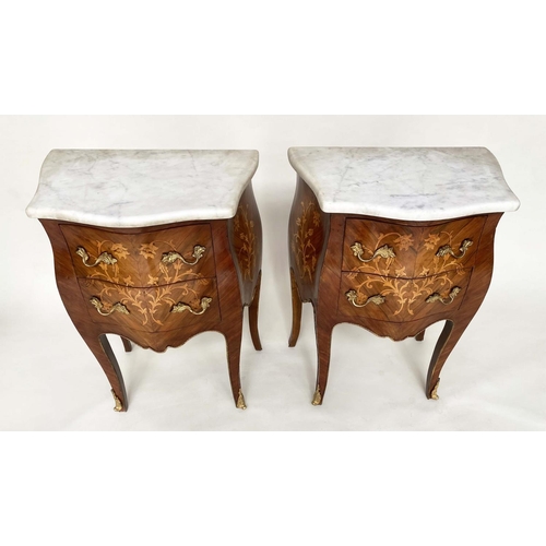 211 - TABLES DE NUIT, a pair, French Louis XV style Kingwood marquetry and gilt metal mounted, 57cm W x 37... 