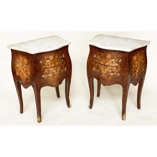 211 - TABLES DE NUIT, a pair, French Louis XV style Kingwood marquetry and gilt metal mounted, 57cm W x 37... 