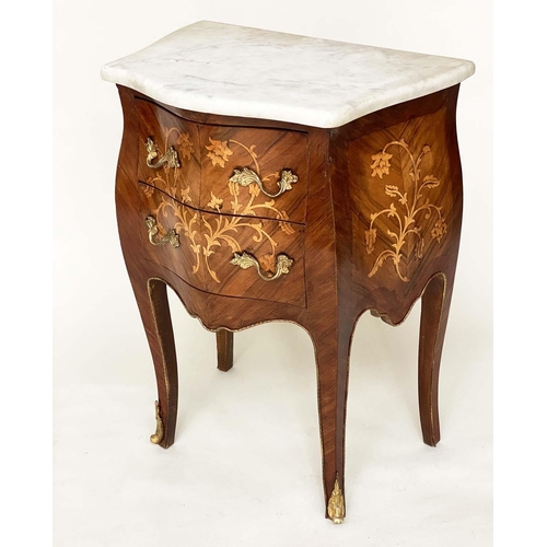 211 - TABLES DE NUIT, a pair, French Louis XV style Kingwood marquetry and gilt metal mounted, 57cm W x 37... 