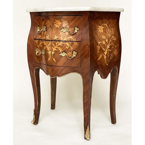 211 - TABLES DE NUIT, a pair, French Louis XV style Kingwood marquetry and gilt metal mounted, 57cm W x 37... 