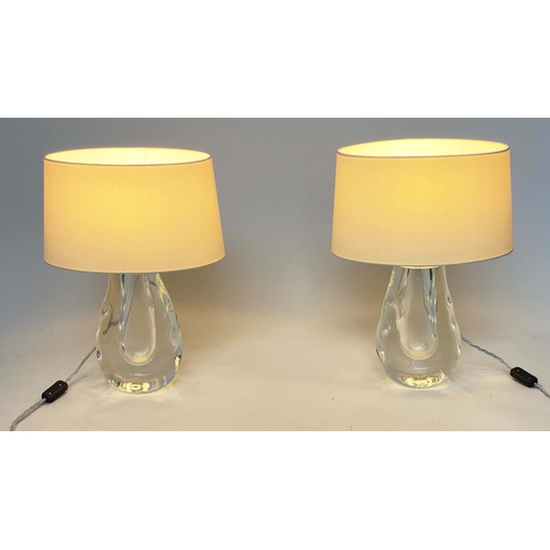 219 - TABLE LAMPS, a pair, Heathfield and Co 'Anya', solid glass free blown base, 49cm H. (2)