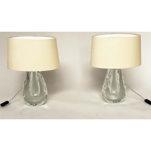 219 - TABLE LAMPS, a pair, Heathfield and Co 'Anya', solid glass free blown base, 49cm H. (2)