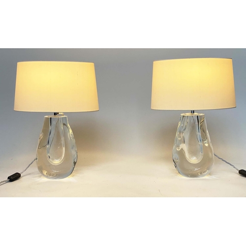 219 - TABLE LAMPS, a pair, Heathfield and Co 'Anya', solid glass free blown base, 49cm H. (2)