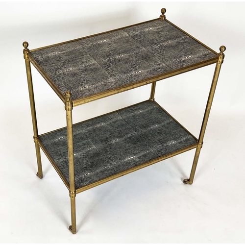 227 - VAUGHAN SIDE ETAGERE, 53cm x 59cm H x 33cm, with shagreen style top and undertier.