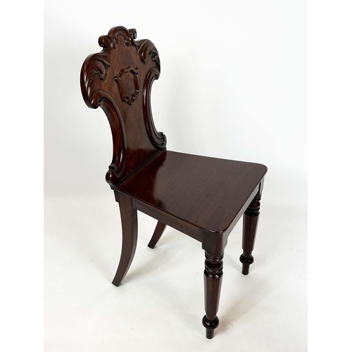 285 - HALL CHAIRS, 86cm H x 40cm W, a pair, Victorian mahogany. (2)