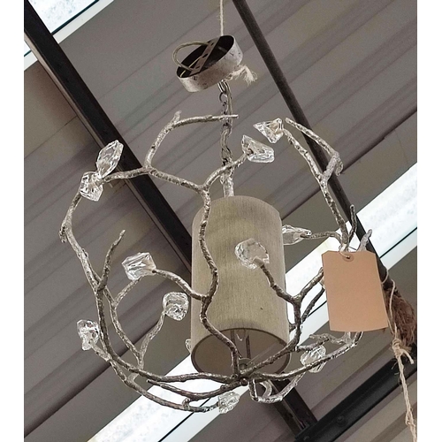 303 - PORTA ROMANA BLOSSOM CEILING LIGHT, with Porta Romana shade, 70cm drop.