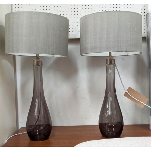 310 - WATERFORD CRYSTAL TABLE LAMPS, a pair, with shades, 69cm H. (2)