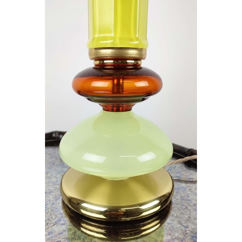 320 - CENEDESE MURANO GLASS TABLE LAMPS, a pair, vintage, opaline glass, brass bases, 54cm H. (2)