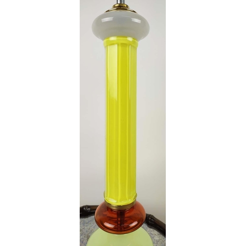 320 - CENEDESE MURANO GLASS TABLE LAMPS, a pair, vintage, opaline glass, brass bases, 54cm H. (2)