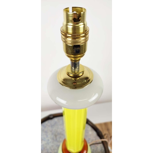 320 - CENEDESE MURANO GLASS TABLE LAMPS, a pair, vintage, opaline glass, brass bases, 54cm H. (2)