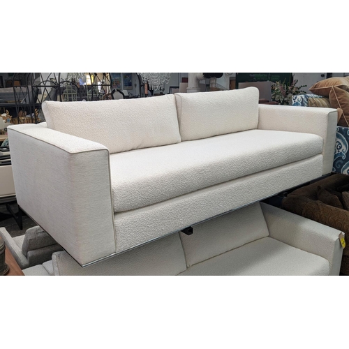 328 - FENDI SOFA, 235cm x 105cm x 75cm, in later boucleé upholstery.