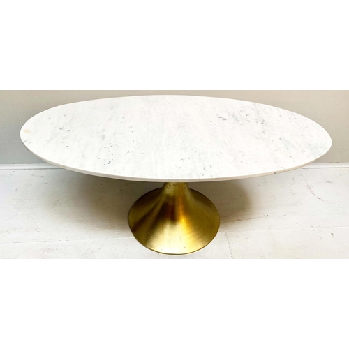 449 - LOW TABLE, 44cm H x 100cm W x 56cm D, 1970s Italian style, marble top, gilt metal base.