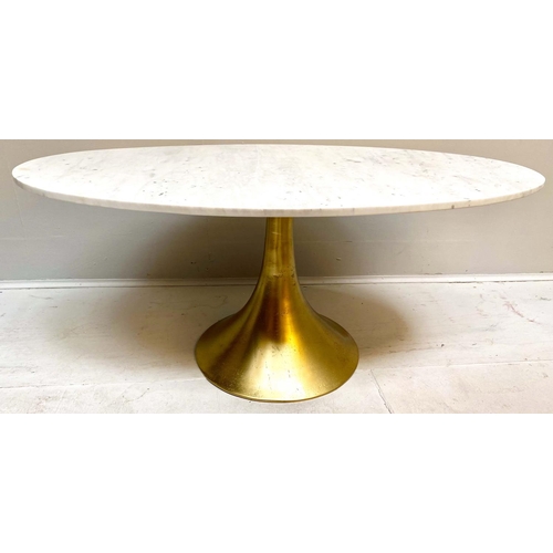 449 - LOW TABLE, 44cm H x 100cm W x 56cm D, 1970s Italian style, marble top, gilt metal base.