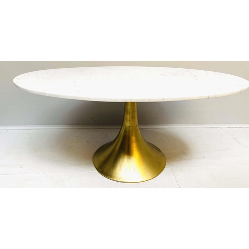 449 - LOW TABLE, 44cm H x 100cm W x 56cm D, 1970s Italian style, marble top, gilt metal base.