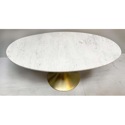 449 - LOW TABLE, 44cm H x 100cm W x 56cm D, 1970s Italian style, marble top, gilt metal base.